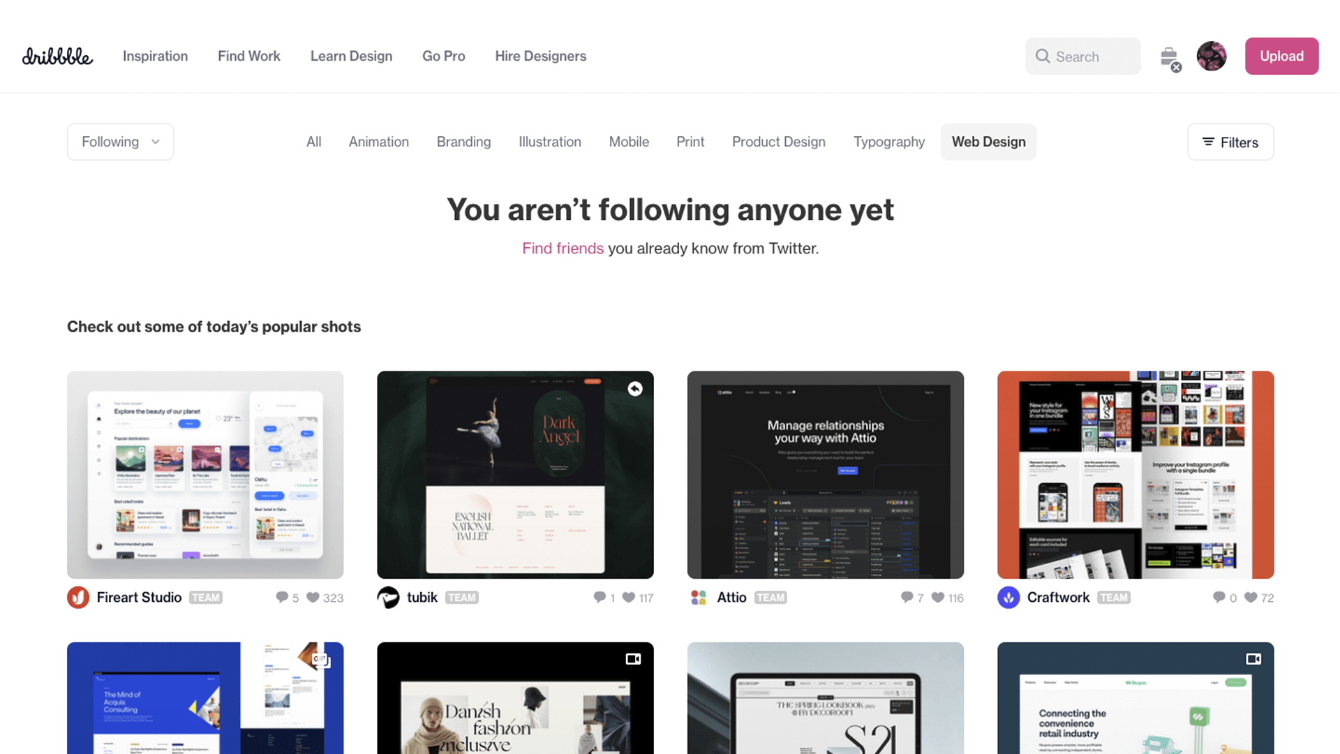 Imagem 7 - 10 Passos para Criar um Website (Dribbble)