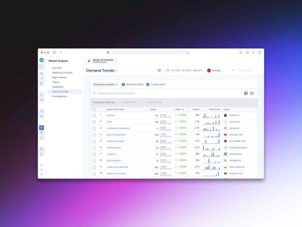 SimilarWeb - Interface